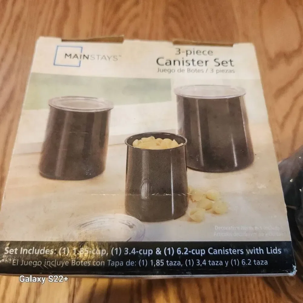 Mainstays 3 piece canister set, new
